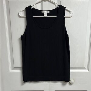 August Silk Black Sleeveless Tank Top